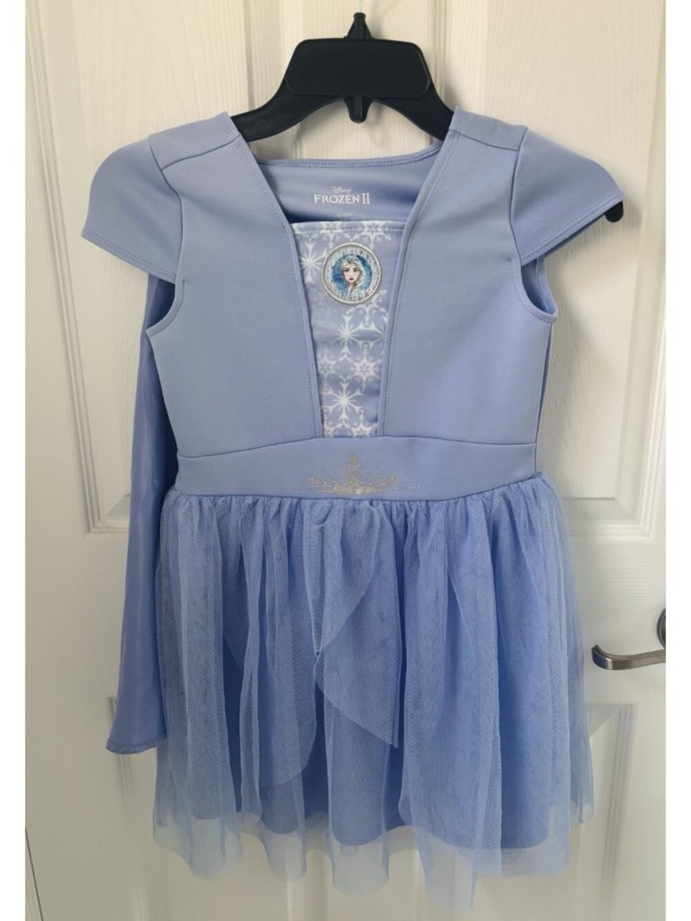 Disney Frozen II Elsa Dress Kids M 7/8 Tulle Skirt Removable Cape Blue Costume